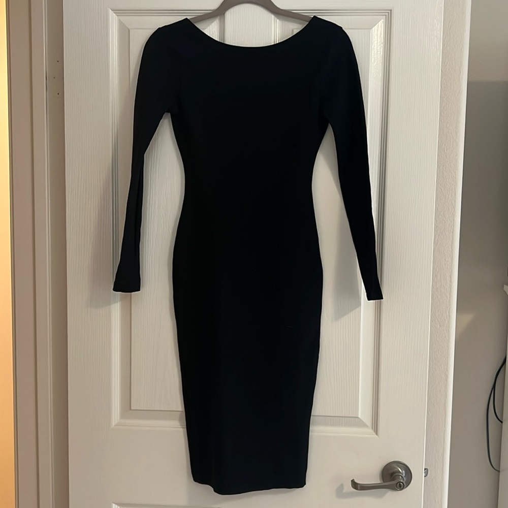 Lulus black low back midi dress